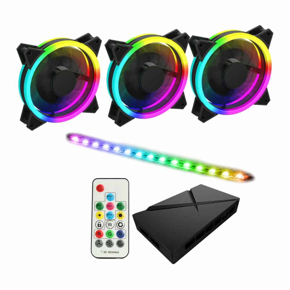 (image for) GameMax ARGB Kit 3x 120mm Velocity Fans Bundle